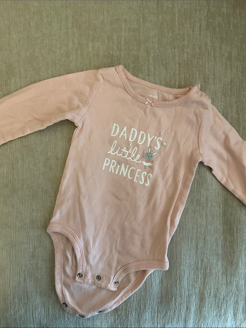 Carter's Light Pink "Daddy's Little Princess" Long Sleeve One-Piece